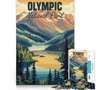 Poster del Parco Nazionale Olimpico - Puzzle da 1000 pezzi per adulti - Gioco di sfida per la mente - Gioco al chiuso - Opera d'arte di pregio (38x52cm)