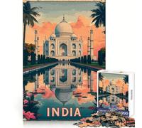 Poster del Taj Mahal, India Puzzle da 1000 pezzi per adolescenti, gioco di logica stimolante, rilassante, con bordi chiari, ideale come sorpresa di compleanno 50x75cm