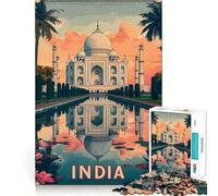 Poster del Taj Mahal, India Puzzle da 1000 pezzi per adulti, gioco di logica e intrattenimento rilassante Opera d'arte di alta qualità 38x26cm