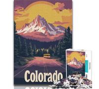 Poster del tramonto sulle montagne del Colorado, puzzle da 1000 pezzi per adulti e adolescenti, giocattolo educativo intellettuale decomprimente, regalo di compleanno, regali, arte murale 50x75cm