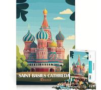 Poster della Cattedrale di San Basilio - Puzzle da 1000 pezzi per adolescenti - Migliora la memoria - Rilassante e confortevole - Taglio preciso - Regalo festivo (38x52cm)
