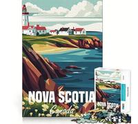 Poster della costa della Nuova Scozia, puzzle da 1000 pezzi per adolescenti, puzzle che stimola la memoria, gioco rilassante, bordi netti, regalo premium (38x26cm)