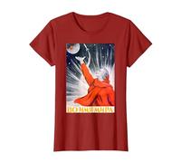 Poster della Propaganda dello Spazio sovietico URSS Rocket Astronauta Maglietta, Donna, Mirtillo Rosso, L