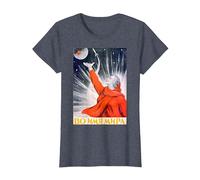 Poster della Propaganda dello Spazio sovietico URSS Rocket Astronauta Maglietta, Donna, Pervinca, XS