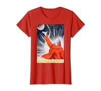 Poster della Propaganda dello Spazio sovietico URSS Rocket Astronauta Maglietta, Donna, Rosso, XXL