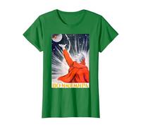 Poster della Propaganda dello Spazio sovietico URSS Rocket Astronauta Maglietta, Donna, Verde Mela, XS