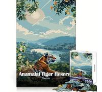 Poster della Riserva delle Tigri di Anamalai, India - Puzzle da 1000 pezzi per adolescenti - Attività ricreativa che stimola il pensiero critico - Incastro perfetto (50x75cm)