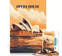 Poster della Sydney Opera House per adulti, puzzle da 1000 pezzi, gioco di logica pura, momento di pace, taglio netto, regalo sentito 50x75cm
