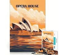 Poster della Sydney Opera House, puzzle da 1000 pezzi per adolescenti, gioco intelligente per il relax mentale, assemblaggio di modelli, lista dei desideri di Babbo Natale 38x26cm