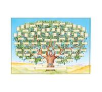 Poster dell'albero genealogico, 10 generazione, grafico dell'albero genealogico da riempire, 15,60 x 23,40 cm, personalizzabile con genealogia da compilare
