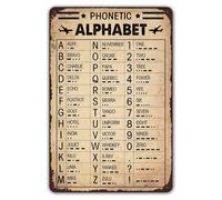 Poster dell'alfabeto fonetico dell'aviazione con codice Morse, ottimo regalo per piloti e veterani, decorazione militare, regalo pilota per uomo caverna, camera dei ragazzi o ufficio domestico 20,3 x