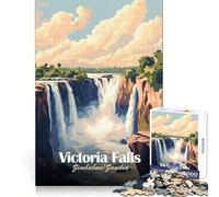 Poster delle Cascate Vittoria, puzzle da 1000 pezzi per adolescenti, attività rilassante e stimolante per la memoria, ideale per completare un regalo festivo (50x75cm)