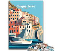Poster delle Cinque Terre, Italia, puzzle per adulti, 1000 pezzi, difficile, giochi divertenti per famiglie, attività divertenti a casa, regalo di compleanno, regali di viaggio, 1000 pezzi (26x38cm)