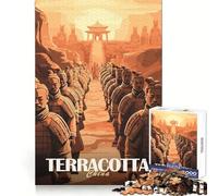 Poster dell'esercito di terracotta, puzzle per adolescenti da 1000 pezzi, attività per migliorare la memoria, modello da assemblare a casa, regalo perfetto 38x26cm