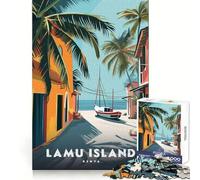 Poster dell'isola di Lamu,Kenya,puzzle per adulti da 1000 pezzi,esercizio di logica,passatempo rilassante,bordi puliti,ottima idea regalo (50x75cm)