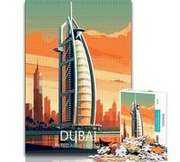 Poster dello skyline di Dubai, puzzle per adulti da 1000 pezzi, gioco educativo, sfida giocattolo, ideale come regalo per tutta la famiglia, 50x75cm