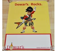 Poster Dewar's Rocks Scotch Whisky USA Con Motivo Di Chitarra Elettrica