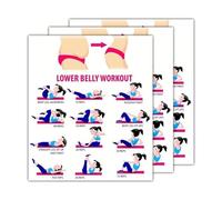 Poster di allenamento addominale per magia - 3 pezzi Guida per esercizi addominali | Schemi murali per sculture del corpo, per donne uomini professionisti ufficio palestra studio soggiorno