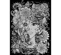 Poster di alta qualità con illustrazione di un volto di fiori, grande stampa artistica da parete