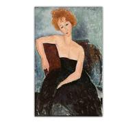 Poster di Amedeo Modigliani《Ragazza dai capelli rossi in abito da sera》Donna astratta Stampe d'arte murali Pittura su tela moderna per l'immagine di decorazioni per la casa 50x70cm senza cornice