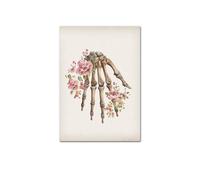 Poster di anatomia delle ossa scheletriche floreali della colonna vertebrale del cranio Medical Wall Art Print Canvas Painting Abstract Picture Clinic Home Decoration(Picture D,20x25cm No Frame)