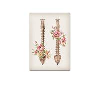 Poster di anatomia delle ossa scheletriche floreali della colonna vertebrale del cranio Medical Wall Art Print Canvas Painting Abstract Picture Clinic Home Decoration(Picture E,50x75cm No Frame)