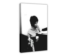 Poster di Aretha Franklin, copertina musicale (10) su tela, stile cornice, 30 x 45 cm