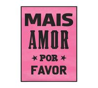 Poster di arte di strada del Brasile Lambe-Lambe, portoghese brasiliano Mais Amor Por Favor, stampa digitale su tela, decorazione tropicale sulla spiaggia costiera rosa, 50 x 70 cm