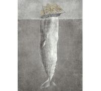 Poster Di Barca A Vela Con Balena Ad Acquerello Astratto, Dipinto Su Tela, Animale Dell'Oceano, Arte Murale Nordica Per Soggiorno Moderno, Decorazione Della Casa, Formato A5 50X70Cm Senza Telaio