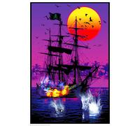 Poster Di Battaglia Di Nave Pirata - BLACKLIGHT - 24X36 - 457