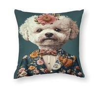 Poster di Bichon Frise in Suit _ Ritratto di Bichon Frise _ Pittura a olio di Bichon Frise _ Poster del corpo umano con testa di animale _ Poster divertente con cane _ Arte da parete per animali