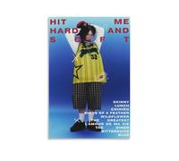 Poster di Billie con cantante musicale Eilish, poster vintage per stanza, decorazione artistica da parete per camera da letto, 30 x 45 cm