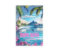 Poster di Bora Bora Polinesia Francese Vitger, stampa artistica su tela, decorazione artistica da parete per camera da letto, ufficio, poster artistico, decorazione rustica per la casa, 60 x 91,4 cm