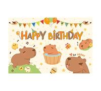 Poster di buon compleanno da parete, sfondo di compleanno carpincho colorato grande, poster di festa di compleanno per ragazzi e ragazze, sfondo per foto di anniversario del fumetto incantevole