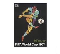 Poster di calcio della Coppa del Mondo FIFA 1974, arte murale di calcio, stampe su tela della Coppa del Mondo FIFA 1974, dipinto retrò per l'arredamento della casa, immagine 40x60 cm senza cornice