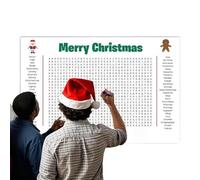 Poster Di Cerca Parole Di Natale - 91x61 Cm Gioco Interattivo Per Le Feste Stagionali E I Party,Poster Da Parete Cerca Parole Natale Feste - per Casa Scuola Appartamento Hotel Sala da Pranzo Soggiorno