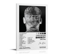 Poster di Chris Brown-Breezy, stampa artistica da parete su tela con copertina di album musicali, 40 x 60 cm, cornice stile-1