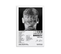 Poster di Chris Brown-Breezy, stampa artistica da parete su tela per decorazione da parete, 30 x 45 cm, senza cornice, stile 1