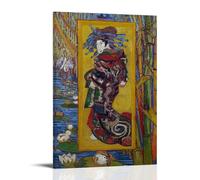 Poster di cortigiana di Vincent Van Gogh dipinto da Vincent Van Gogh nel 1887, stampa su tela con cornice, 30 x 45 cm