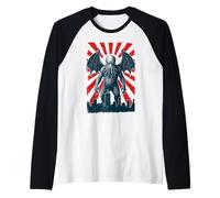 Poster di Cthulhu Tokyo, Stile Vintage Eldritch cosmico Horror Maglia con Maniche Raglan