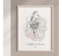 Poster di disegno a linea, stampe su tela personalizzate, illustrazione personalizzata, poster personalizzato Line Art, poster fotografico ritratto personalizzato, stampa artistica da parete ritratto