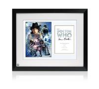 Poster di Doctor Who autografato da Tom Baker. Incorniciato