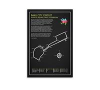 Poster di Formula 1 Pittura su tela del circuito del Gran Premio della città di Baku Poster da parete con stampe decorative Moder