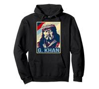 Poster di Gengis Khan Imperatore Mongolo Felpa con Cappuccio