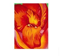 Poster di Georgia O'Keeffe Canna Rosso e Arancione Tela Pittura Astratta Arte da Parete Georgia O'Keeffe Stampe per la Decorazione della Casa Immagine 50x70cm Senza Cornice