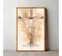 Poster di Gesù,versetto cristiano motivazionale,tonalità terra e schizzo della Bibbia,dipinto su tela,arte murale per soggiorno,arredamento per la casa 50x70cm Senza Cornice