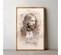 Poster di Gesù,versetto cristiano motivazionale,tonalità terra e schizzo della Bibbia,dipinto su tela,arte murale per soggiorno,arredamento per la casa 50x70cm Senza Cornice