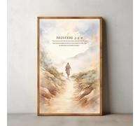 Poster di Gesù,versetto cristiano motivazionale,tonalità terra e schizzo della Bibbia,dipinto su tela,arte murale per soggiorno,arredamento per la casa 21x30cm Senza Cornice