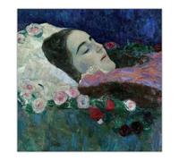 Poster di Gustav Klimt《La Signorina ria Munk sul Letto di Morte》Arte murale Gustav Klimt, Dipinto su Tela e Stampe per la Decorazione della casa, Immagine 50x50cmx1 Senza Cornice