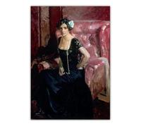 Poster di Joaquin Sorolla《Clotilde in Abito da Sera》Arte murale di Joaquin Sorolla, Dipinto su Tela e Stampe per la Decorazione della casa, 40x60 cm, Senza Cornice